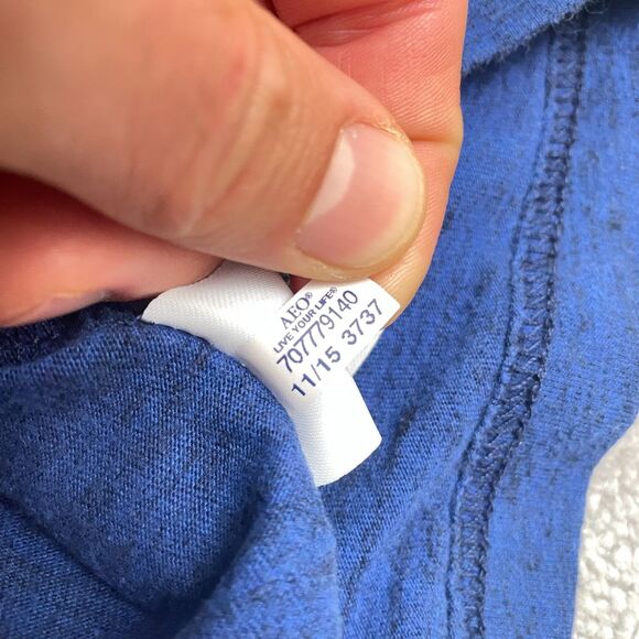 American Eagle Outfitters Wave Pocket Tee Mens Medium Heather Blue Beach T-Shirt - Picture 8 of 12